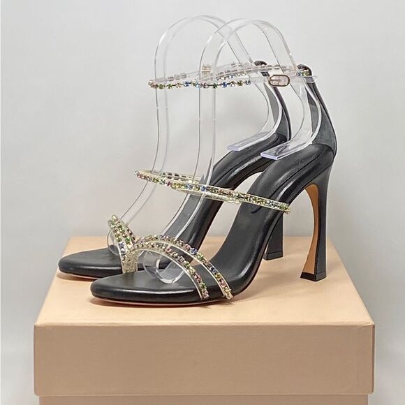 Alexandre Birman Dolores 100 Black & Sparkling Straps Sandal size 36.5 - Picture 10 of 12